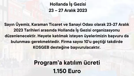 HOLLANDA İŞ GEZİSİ